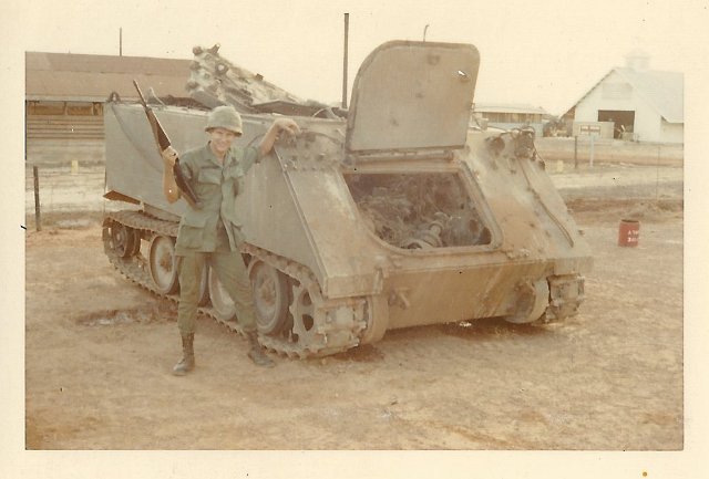 Posing with a damaged M113
